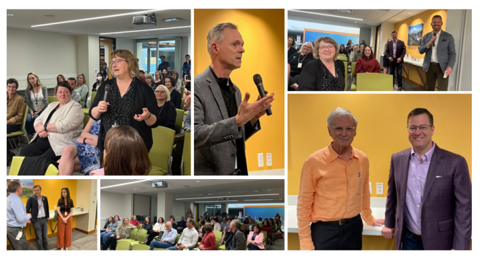 Collage of photos from Q&A with Rep. Blumenauer