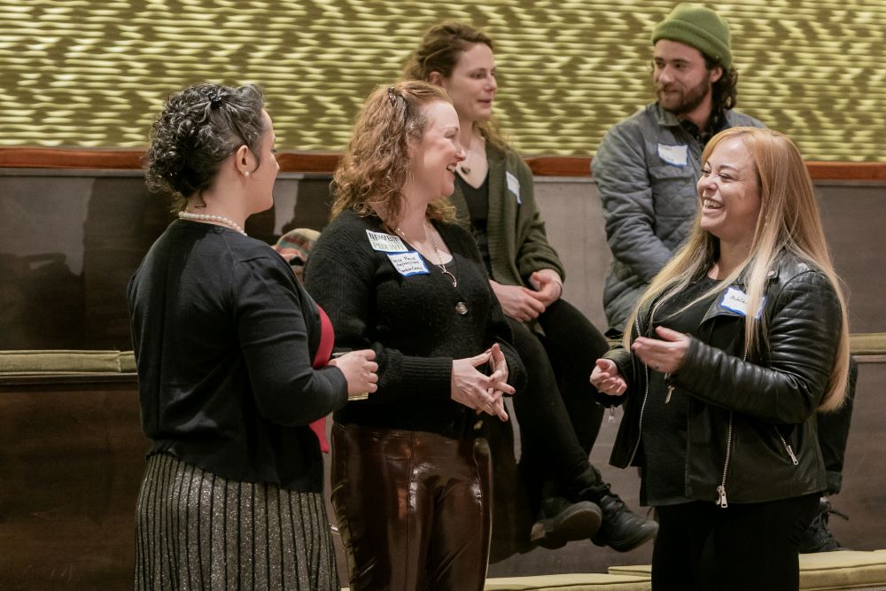 Women talking at reception