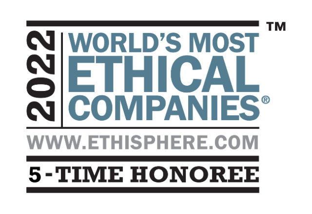 Logo for 2022 World’s Most Ethical Companies 5-time Honoree from Ethisphere
