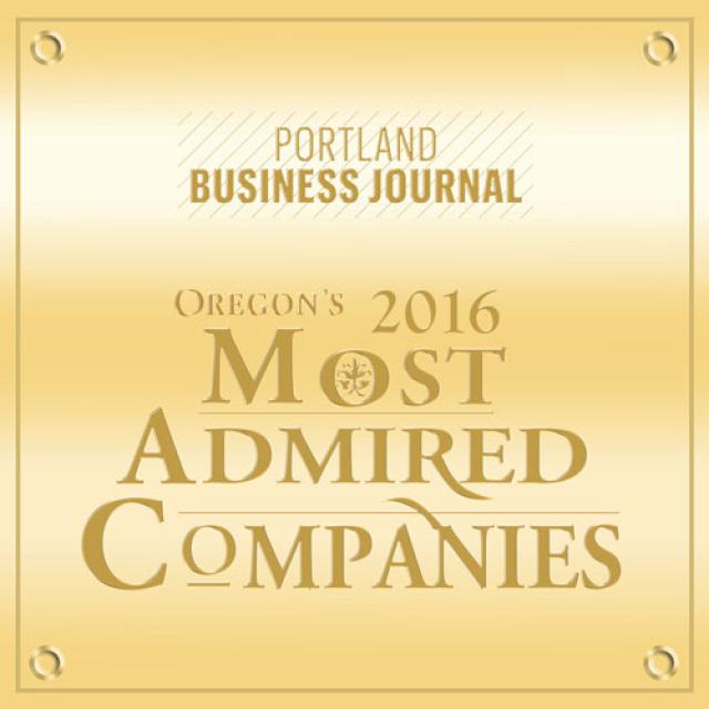 2016 Portland Business Journal Oregon's Most Admired Companies