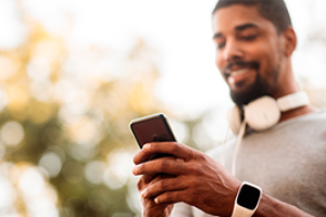 Man looking at his cellphone