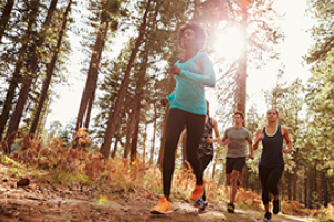 Woman jogging in the forest