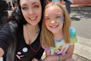 Mother and daughter at Pride festival