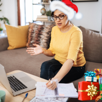 Employee working from home during the holidays